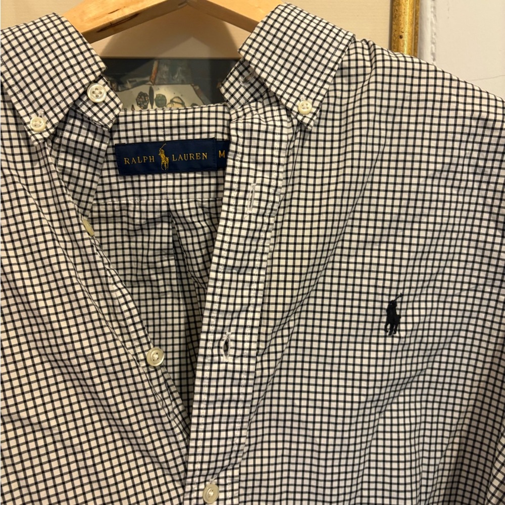 Ralph Lauren Blue Label Black and White Gingham Men’s Medium Shirt